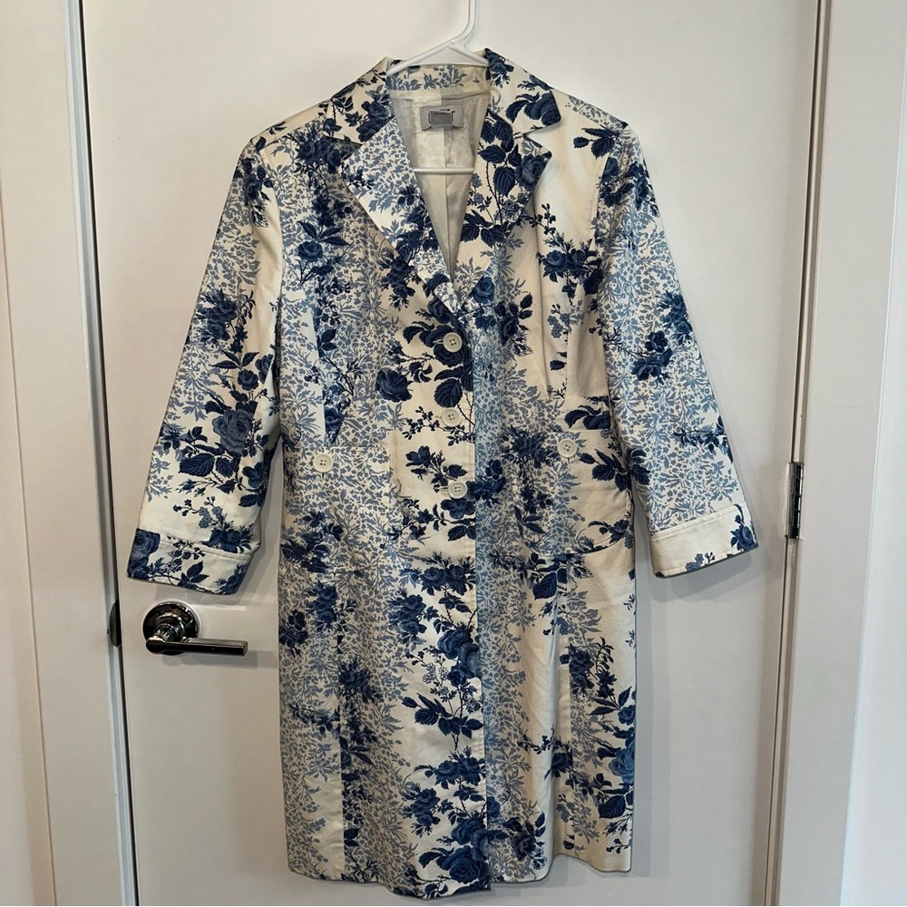 Women’s Ann Taylor Loft Blue Floral Blazer Jacket